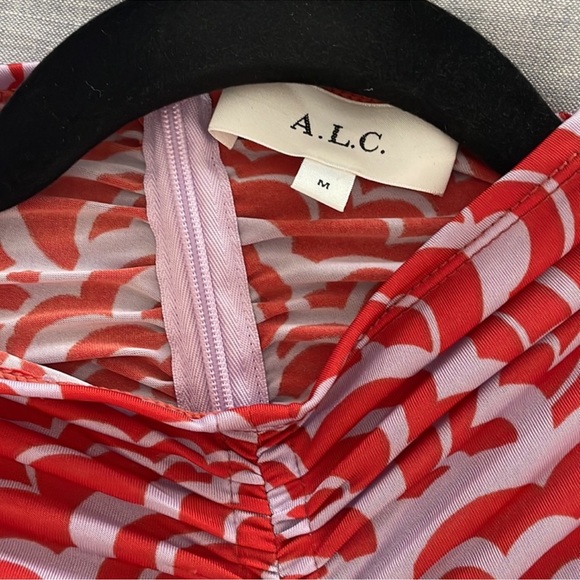 A.L.C. Ansel Jersey Dress, Lilac and Red, Size Medium - Picture 6 of 6